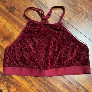 Aerie High-neck Bralette with Velvet detail - Size M
